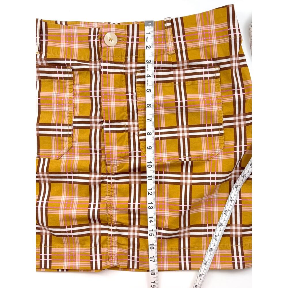 Anthropologie Maeve The Colette Mini Skirt in Yellow Plaid Size XL - Picture 12 of 12